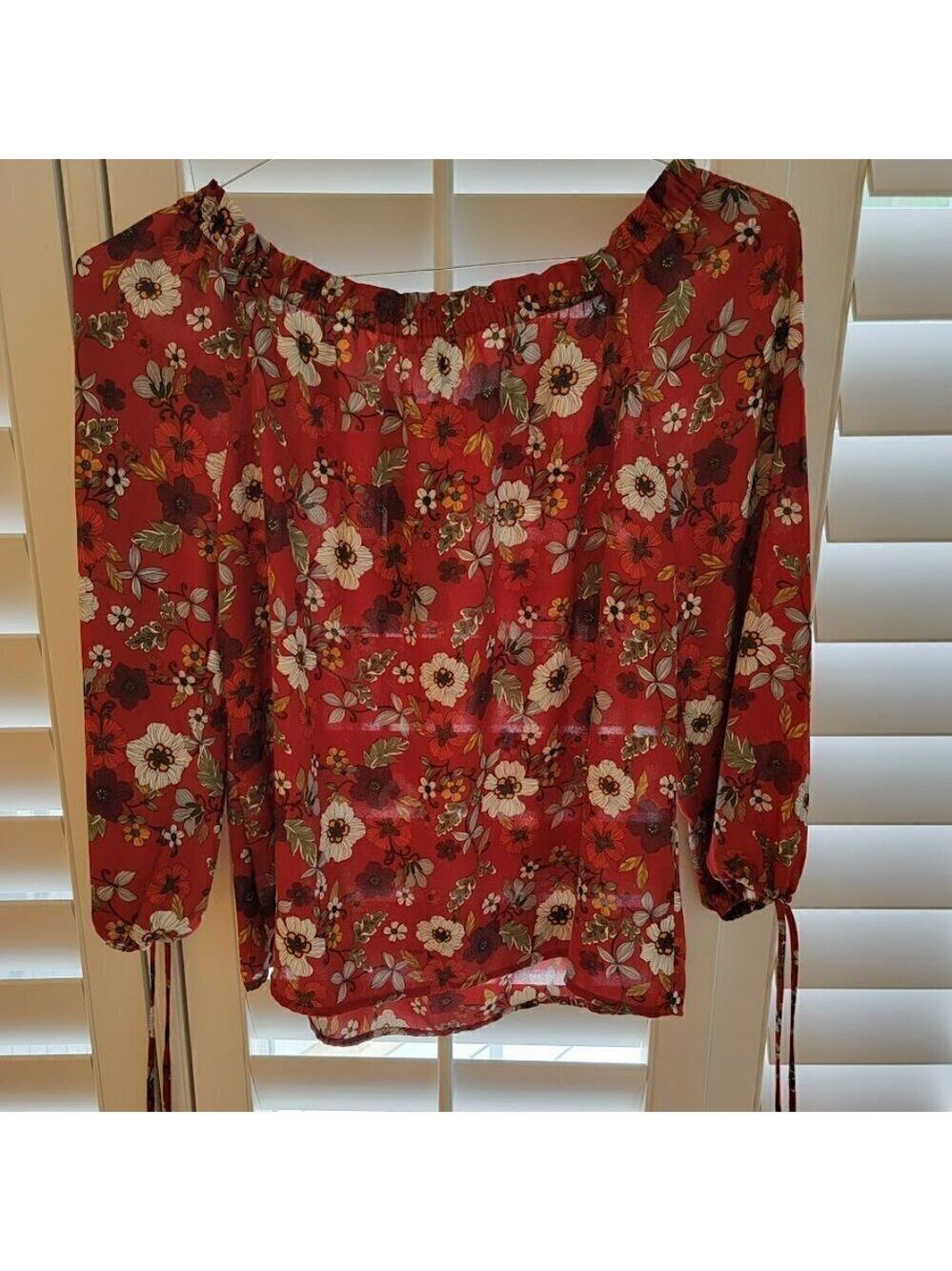 Gibson Floral Off-the-Shoulder Blouse - XS - New with Tags - Picture 4 of 6